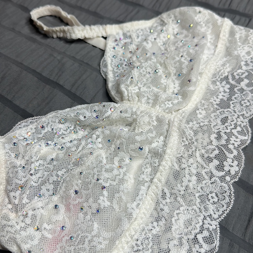 Victoria secret pink rhinestone bralette